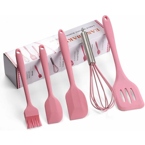 5pcs Silicon Mini Kitchen Utensil Set For Children, Gray, Used For