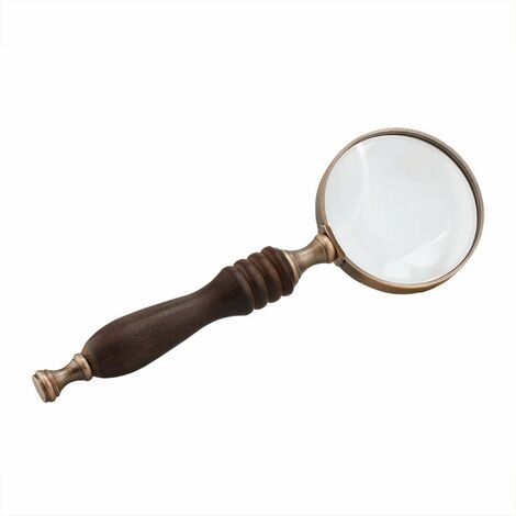 10X Wooden Handle Reading Magnifying Glass Handheld Optical Glass Lens  Magnifier Loupe Vintage Collectible Gifts