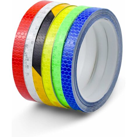 LITZEE 6 Rolls Safety Warning Lighting Sticker Bike Reflective Adhesive Tape  Stripe Safety Reflective Tape for Car, Bicycle, Motorcycle Rim Self-Adhesive  DIY Decoration