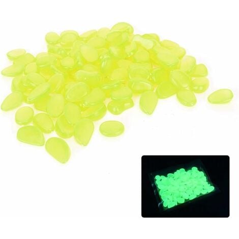 LITZEE Pack of 100 Luminous Stone Artificial Pebble Fluorescent ...