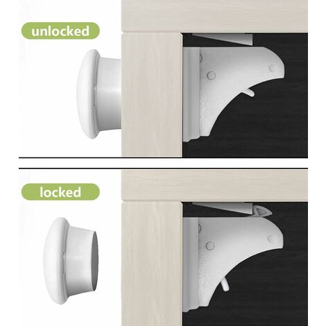 LITZEE Child Safety Cupboard Locks(4 Locks + 1 Keys), Cupboard Locks for  Children, Baby & Child Safety Magnetic Cupboard Locks - Easy Install in  Seconds, No Tools Or Screws Needed