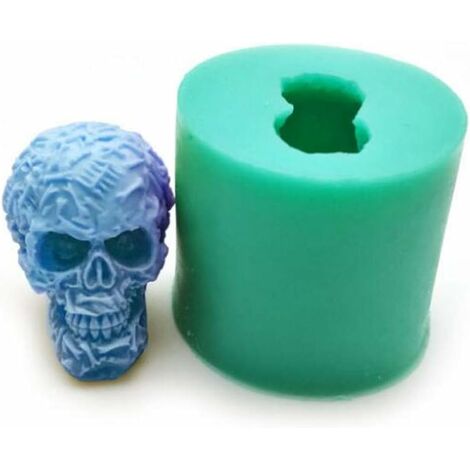 Big Skull Silicone Mold For Gypsum Decoration 3d Halloween Cake