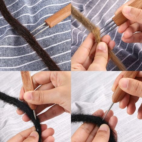 1 Set of Household Crochet Hooks Multi-function Dreadlock Tools Convenient  Hair Needles 