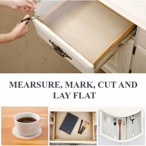 Drawer Liners, Kitchen Shelf Liner EVA Anti-Slip Non-Adhesive Waterproof  Washable Cupboard Cabinet Liner Refridge Locker Mats Sink Protector