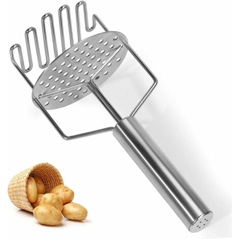 304 Stainless Steel Masher For Mashed Potatoes & Food Presser For Pumpkin  And Other Food & Handheld Kitchen Tool For Crushing Food
