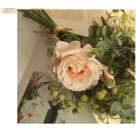 LITZEE Artificial Roses Silk Flowers Fake Floral Bouquets for