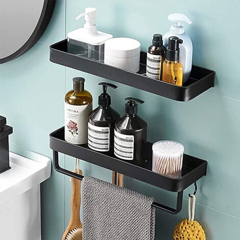 Hawsam No Drill Adhesive Shower Corner Shelf 2 Tier, Wall Mounted Non Rust  Aluminum Stick Bathroom Shelves Caddy Storage Racks Basket For Shampoo