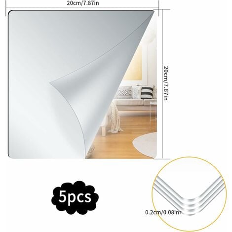LITZEE Bcc Mirror Self Adhesive, 4 Pieces 10x15 Self Adhesive Mirror Tiles  Self Adhesive Mirror Tiles Without Glass, Plastic Material, Bathroom Living  Room Bedroom Decorative Wall Stickers