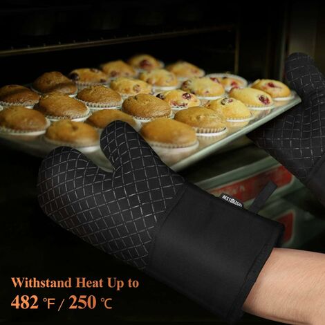 4pcs Oven Mitts and Pot Holders Set Heat Resistant BBQ Oven Gloves Hot Pads