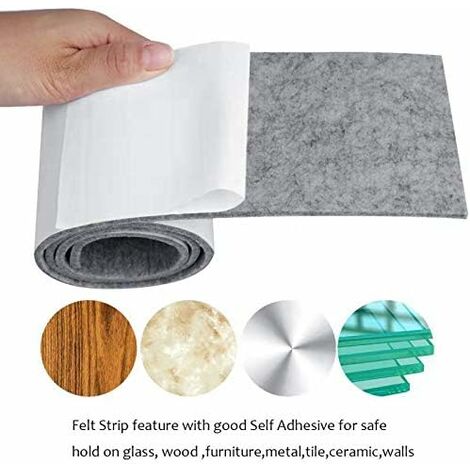 3 Rolls of Self-Adhesive Felt for Furniture (100cm * 10cm + 100cm * 5cm + 100cm * 2cm) Cut Any Shape, Strong Adhesive Sliding Mat Tape, for Chairs