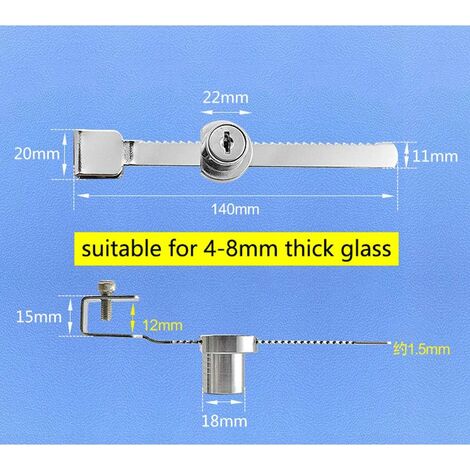 10PCS Sliding Glass Cabinet Locks Display Showcase Glass Push Door Cam  Lock+Keys