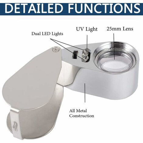 Handheld Magnifier, 5x 11x Tabletop Magnifying Glass With Folding