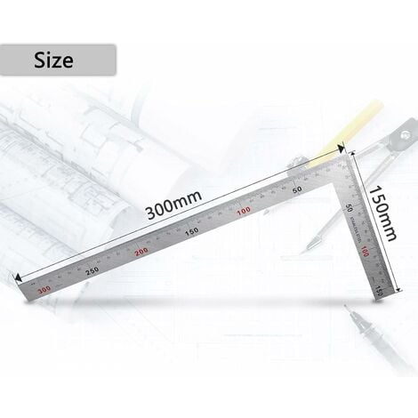 Metal Steel Square Set Woodworking Wood Measuring Tool Right Angle Ruler 90  Degrees Measurement Instruments Thickness 1.2mm