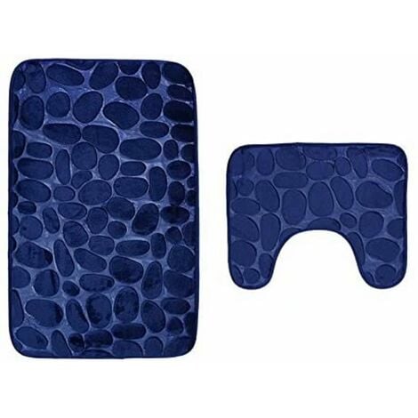 LITZEE Bath Mat Set of 2 Non-Slip Bath Mat and The Pedestal Mat for Bathroom