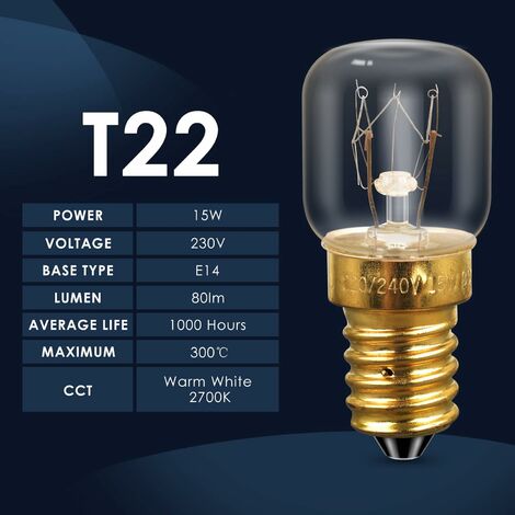 6 Pack E12 E14 Screw Cap T22 Small Edison Incandescent Bulbs for