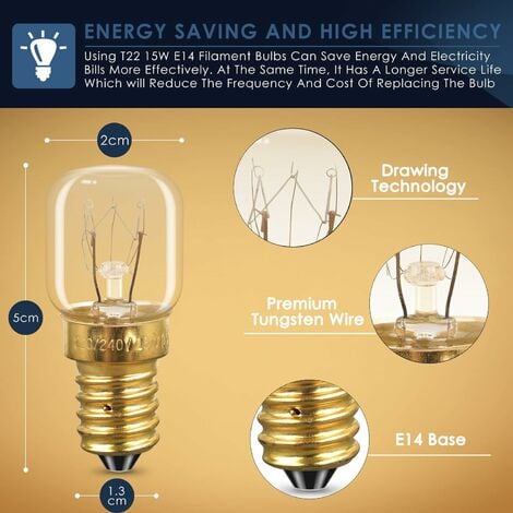 6 Pack E12 E14 Screw Cap T22 Small Edison Incandescent Bulbs for