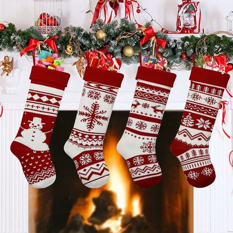 red and white christmas socks