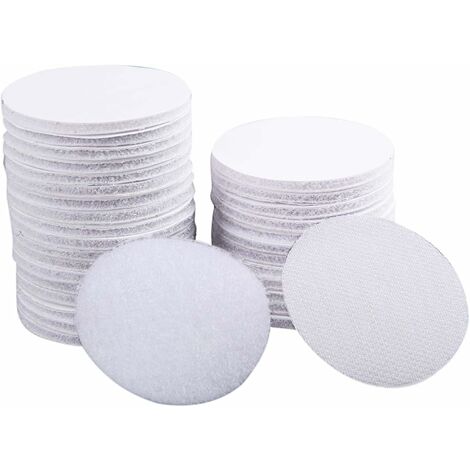 10mm White Round Coins Dots Self Adhesive Velcro Dots Hook and Loop Use For  Bed Sheet, Sofa, Mat, Carpet, Anti Slip Mat 100PCS