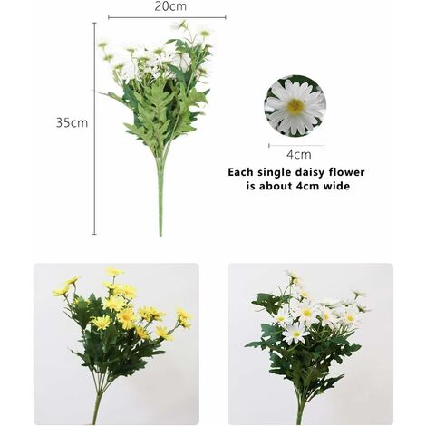 4pcs Artificial Daisy Flowers Artificial Flowers Green Plastic