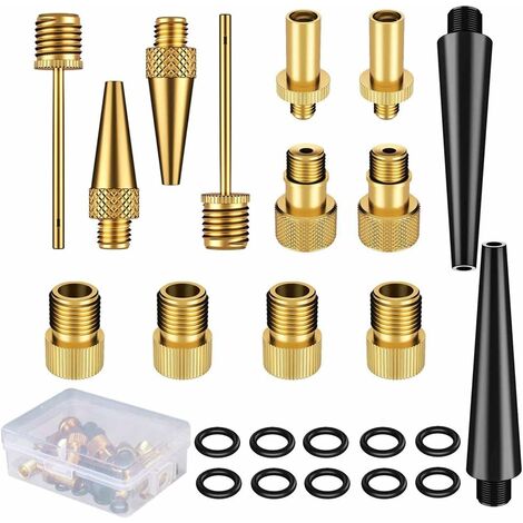 26 Piece Bicycle Valve Adapter - AV DV SV Bicycle Valve Adapter Accessories  Bicycle Pump Adapter Set with French Valve Sclaverand Valve for Bicycle  Pump Floor Pump Air Pump Ball Pump Compressor 