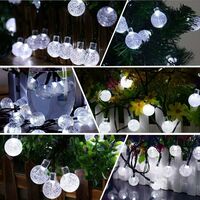 LITZEE Solar Garden Lights 50 LED 8 Modes for Indoor / Outdoor - For Garden, Patio, Yard, Home, Party, Wedding, Festival (Clear White) [Energy Class A +++]