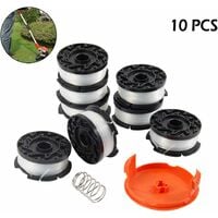8 spools of line for Black and Decker Trimmer trimmers, 9.1m long ?1.65mm nylon lines, with spool cover and spring