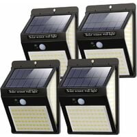 [4 Pack] 140LED Solar Security Lights Outdoor, Solar Motion Sensor Lights 270?Wide Angle Waterproof Solar Powered Durable Wall Lights Outside 3 Modes for Garden Fence Door Yard Garage Pathway [Energy Class A+++]