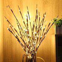 Branch Lights, 30 Inches 20 LED Willow Twig Lighted Branch DIY Tree Willow Branches Lamp Warm White Battery Operated Twig Lights Decoration for Christmas Home Decoration(4 Pack)