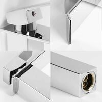 Bathroom Tap Waterfall Basin Sink Mixer Tap Lever Single Handle, Hot and Cold Water Adjustment, Leadfree Solid Brass Faucet, Chrome Finish