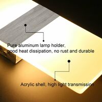 LED Wall Light Indoor Modern Acrylic 12W , Modern Wall Wash Light Warm White 3000K 750LM 230V Up Down Wall Lamp for Living Room Bedroom Dinning Room Hallway [Energy Class A+]