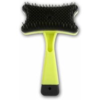 LITZEE Professional Pet Brush, Self Cleaning Brush, Used to remove sputum and loose fur, for Dogs Cats Self Cleaning Grooming Comb (Green)