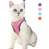LITZEE Cat Harness - Ultra-Light Cat Harness and Lead Set Kitten Anti-Leak Adjustable Harness for Puppy Rabbit Ferret S