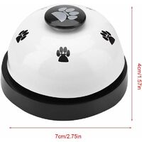 LITZEE Dog Bell Holder and Press Training Bell Press Heavy Duty Iron Pet Bell Desk Bell Ringing Bell for Dog Toilet Training (White)