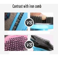 LITZEE Professional Pet Brush, Self Cleaning Brush, Used to remove sputum and loose fur, for Dogs Cats Self Cleaning Grooming Comb (Blue)