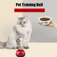 LITZEE Dog Door Bell and Press Training Bell Iron Sturdy Pet Office Bell Ringing Bell for Dog Toilet Training (Red)