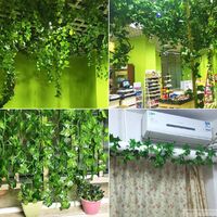 LITZEE Artificial ivy 12 pieces artificial hanging plant ivy leaves garland for garden outdoor wall party wedding decoration