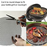 LITZEE Barbecue Grill 3 Piece Non-Stick Cooking Mat - Reusable Heat Resistant Grill Cooking Sheet for Indoor and Outdoor Barbecue (Black, 42 * 36cm)