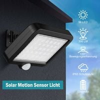 LITZEE solar outdoor lights, 2 pieces 56 led outdoor with motion detector, IP65 waterproof, 120 ? lighting angle, solar garden wall light with 16.5 feet cable