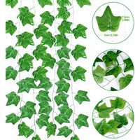 LITZEE Artificial Ivy 12 x 2m Artificial Plants Artificial Leaves Garland Fake Falling Plant Artificial Ivy Liere Garlands Decoration for Wedding, Kitchen, Garden, Office