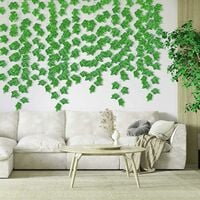LITZEE Artificial Ivy 12 x 2m Artificial Plants Artificial Leaves Garland Fake Falling Plant Artificial Ivy Liere Garlands Decoration for Wedding, Kitchen, Garden, Office