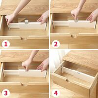 LITZEE Set of 4 adjustable drawer dividers, organizer dividers, plastic dresser organizer for bedroom, bathroom, wardrobe, baby drawer, desk, kitchen storage