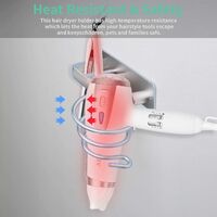 Hair dryer stand, space-saving and easy to install wall-mounted hair dryer stand, bedroom and bathroom, for organizing hair dryer, iron and curling iron accessories