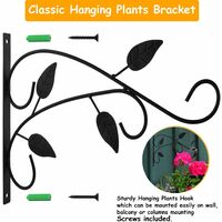 LITZEE 2 iron plant wall hooks, hanging plant basket, hanging plant stand, hanging plant stand, decorative wall basket for plant pots, lanterns, wind chimes (4 without hanging basket)