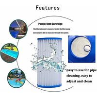 LITZEE Pool Filters Type A/C, Inflatable Pool Filter Pump Easy to install replacement pool filter core filter for pool cleaning Suitable for type A/(Size: 1 pack)