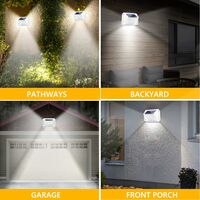 LITZEE LED Outdoor Super Bright Solar Lights Waterproof Night Light Wireless Motion Sensor Security Light with 270? Wide Angle Wall Lights for Garden Fence Garage Door Entry