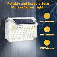LITZEE LED Outdoor Super Bright Solar Lights Waterproof Night Light Wireless Motion Sensor Security Light with 270? Wide Angle Wall Lights for Garden Fence Garage Door Entry
