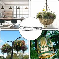 12 Piece/4 Set Hanging Chain - 50cm Metal Hanging Basket Chain Plant Hanger Garden Pot with Clips and Hooks for Planters, Bird Feeders, Lanterns, Ornaments