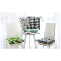Chair Cushions Seat Cushion Indoor Outdoor Dining Garden 40x40cm Round (grey grid) C