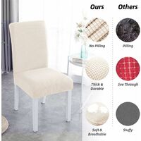Chair Cover, Extensible Removable Washable Modern Chair Cover for Dining Room Slipcover-Decoration Wedding Bouquet, Hotel, Restaurant cream colour