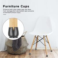 Silicone Furniture Legs Caps, Chair Leg Floor Protectors Prevents Scratches and Noise Without Leaving Marks, Caliber Round 32Pcs (17-21mm), Black